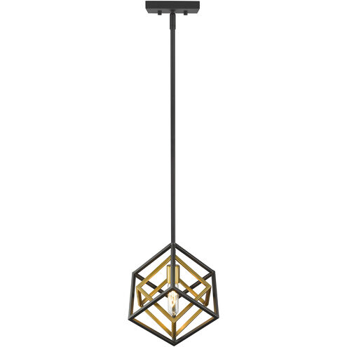 Euclid 1 Light 12 inch Olde Brass and Bronze Pendant Ceiling Light