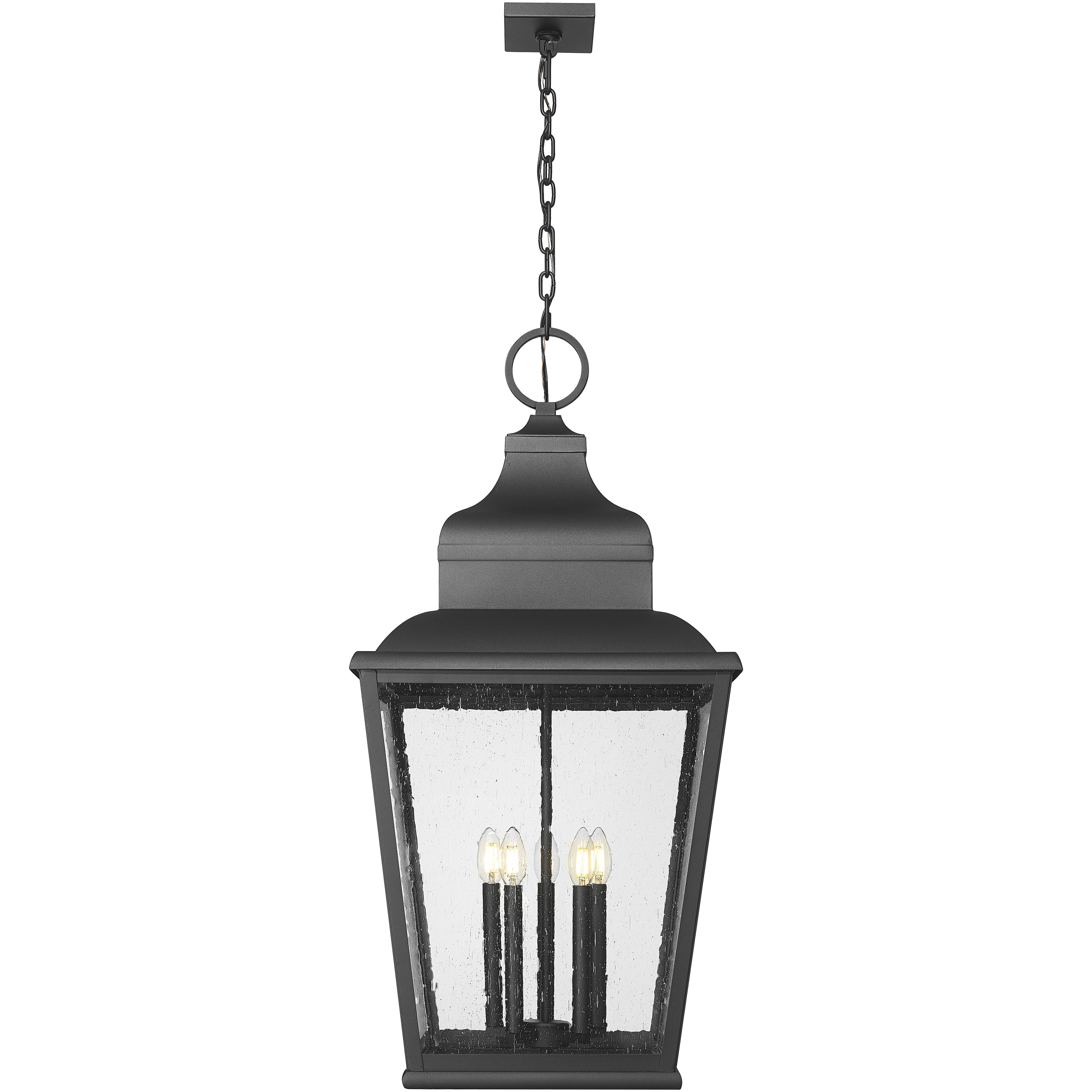 Raphael 5 Light 18 inch Sand Black Outdoor Chain Mount Ceiling Fixture in Soft Sand Black