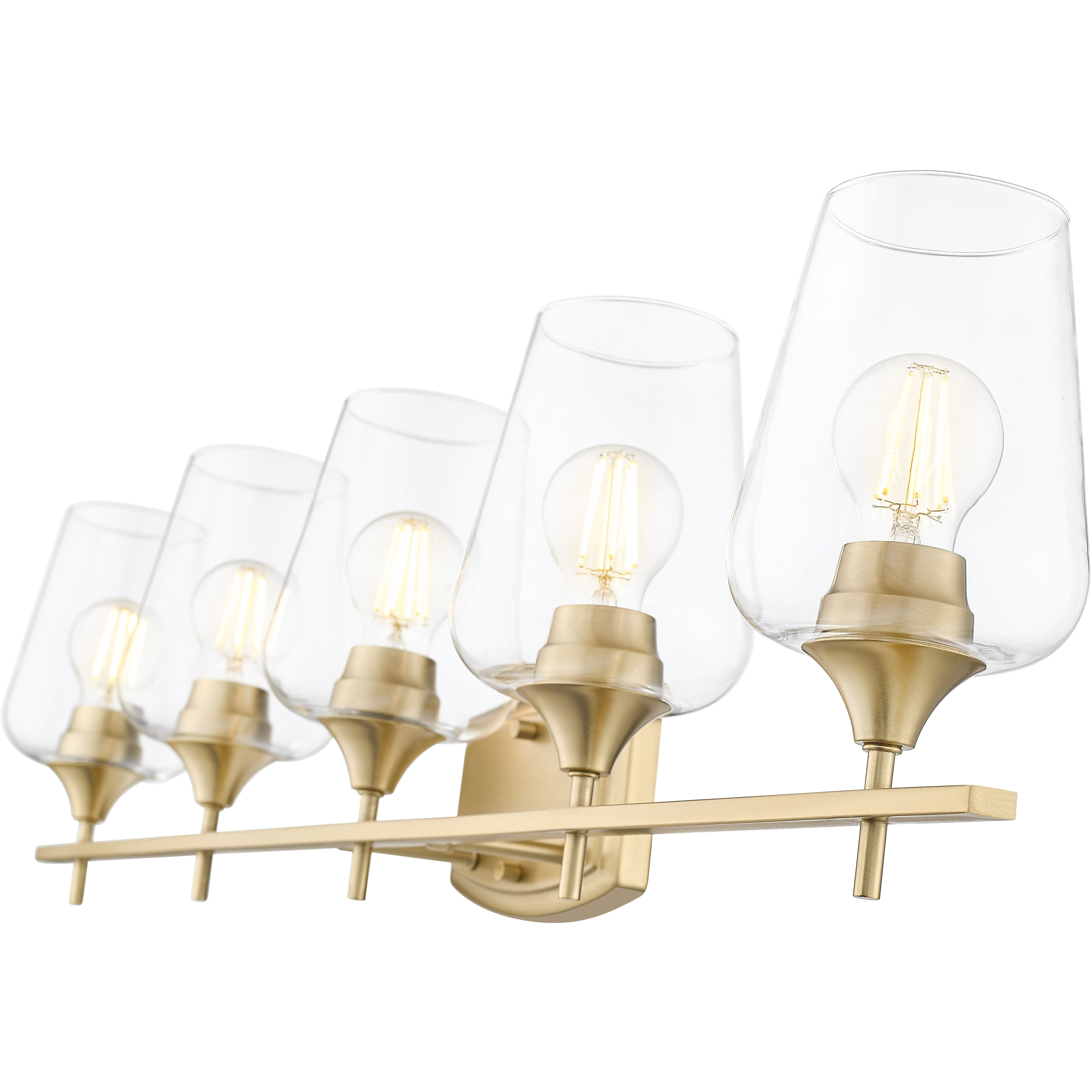 Joliet Vanity Wall Light in Burnished Brass