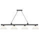 Cordon 4 Light 81.25 inch Bronze Plate Billiard Ceiling Light in Matte Opal Glass
