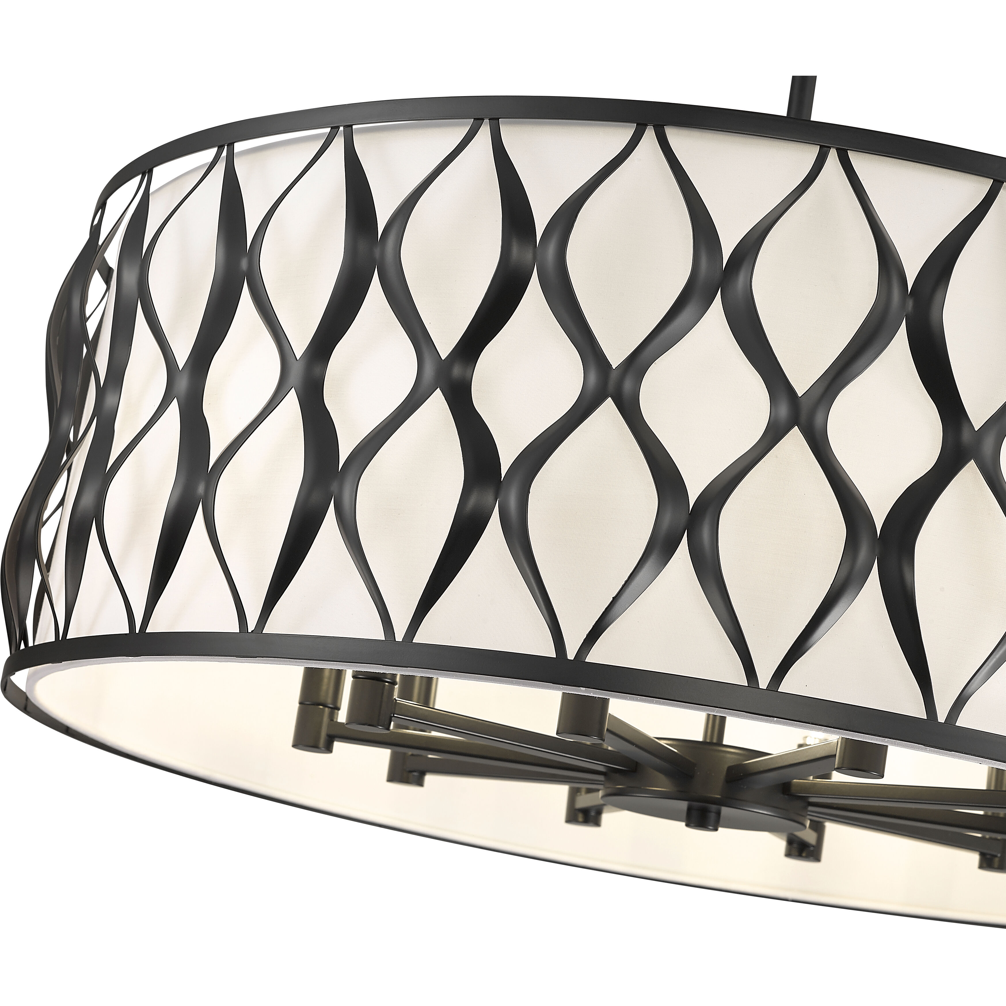 Harden 10 Light 32 inch Matte Black Pendant Ceiling Light