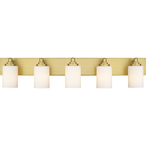 Soledad 5 Light 38.75 inch Brushed Gold Vanity Wall Light