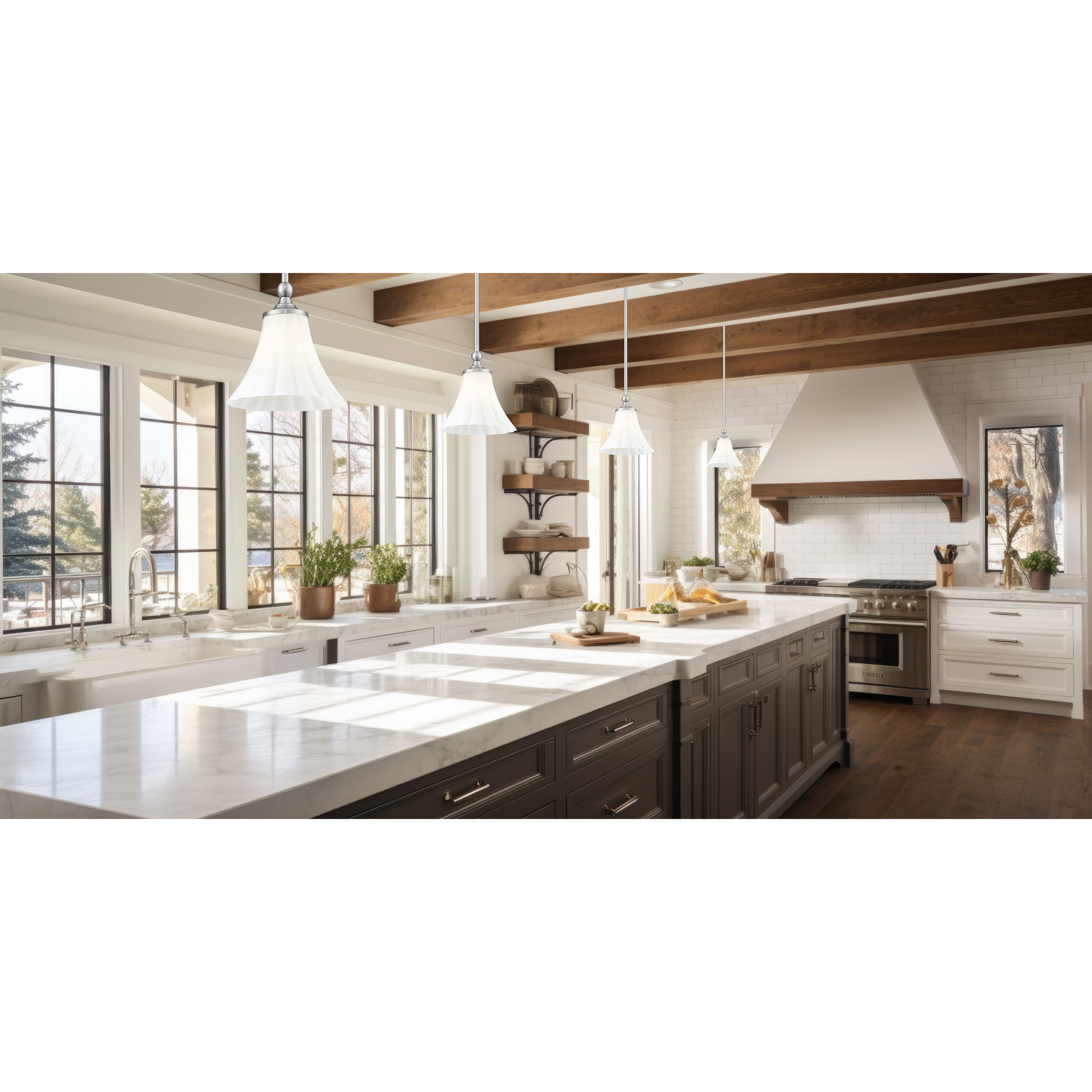 Fleur Pendant Ceiling Light in Brushed Nickel