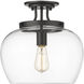 Joliet 1 Light 13 inch Matte Black Semi Flush Mount Ceiling Light