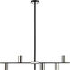 Calumet 5 Light 38 inch Matte Black and Polished Nickel Linear Chandelier Ceiling Light