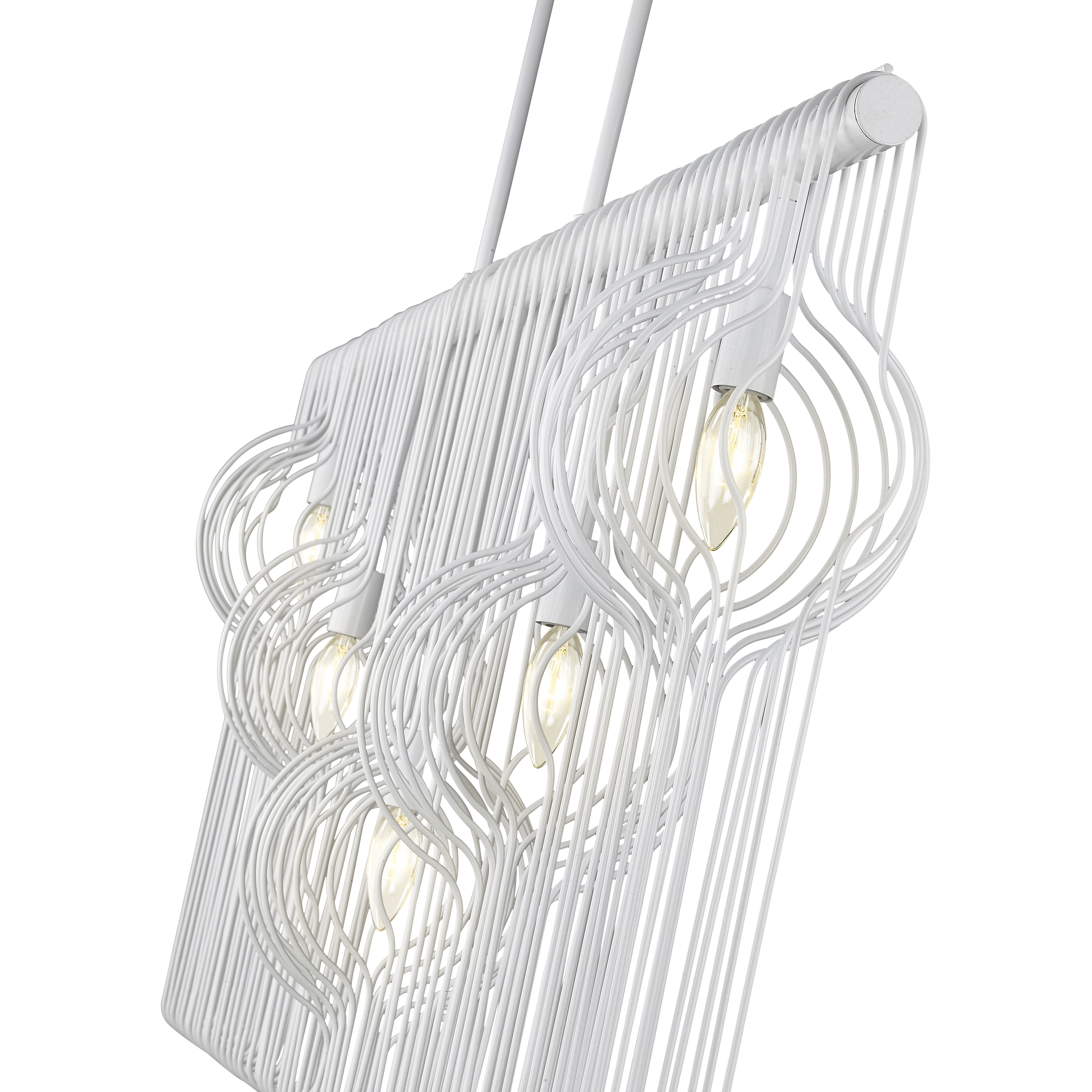 Contour 5 Light 45.75 inch White Linear Chandelier Ceiling Light