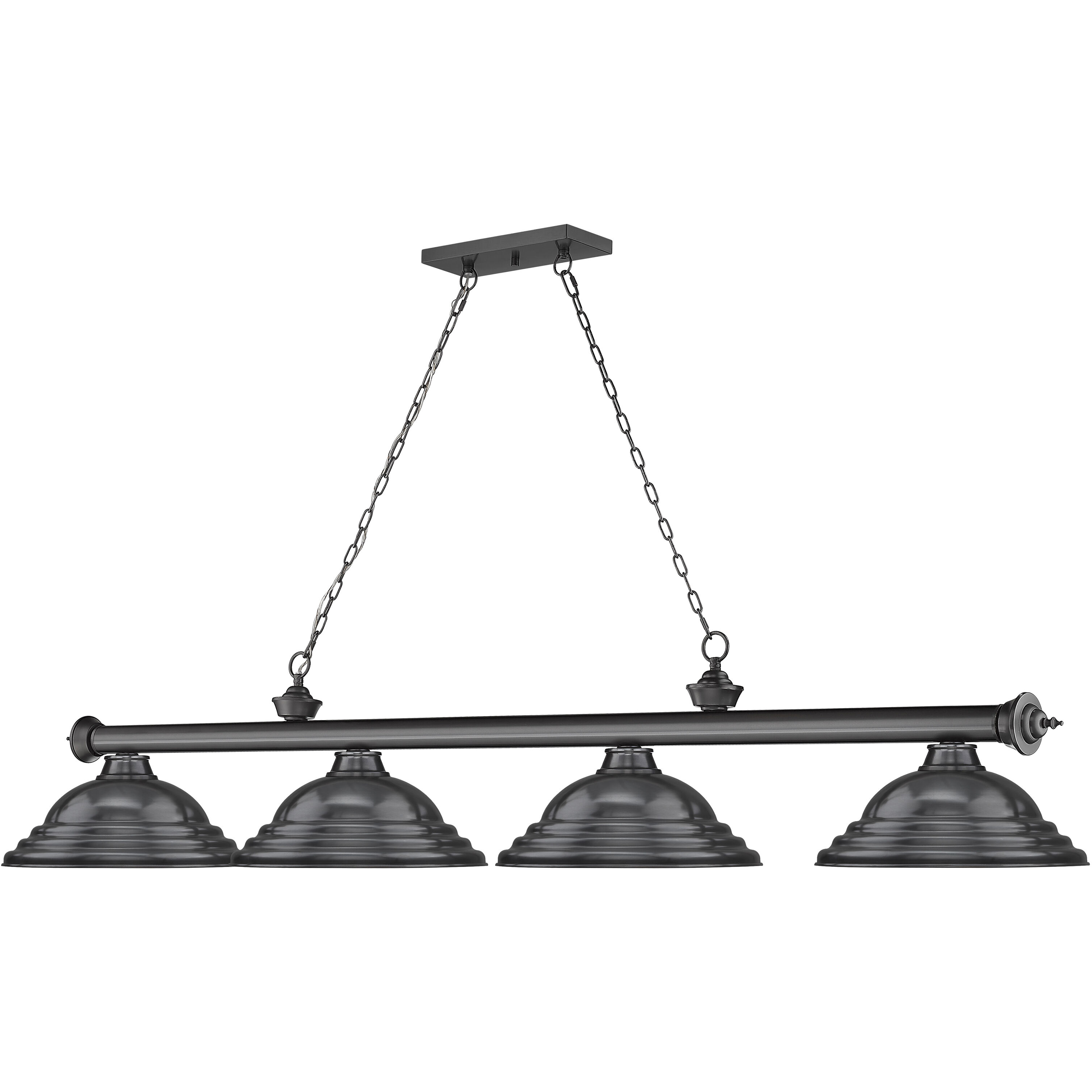 Cordon 4 Light 81.75 inch Bronze Plate Billiard Ceiling Light in Bronze Metal