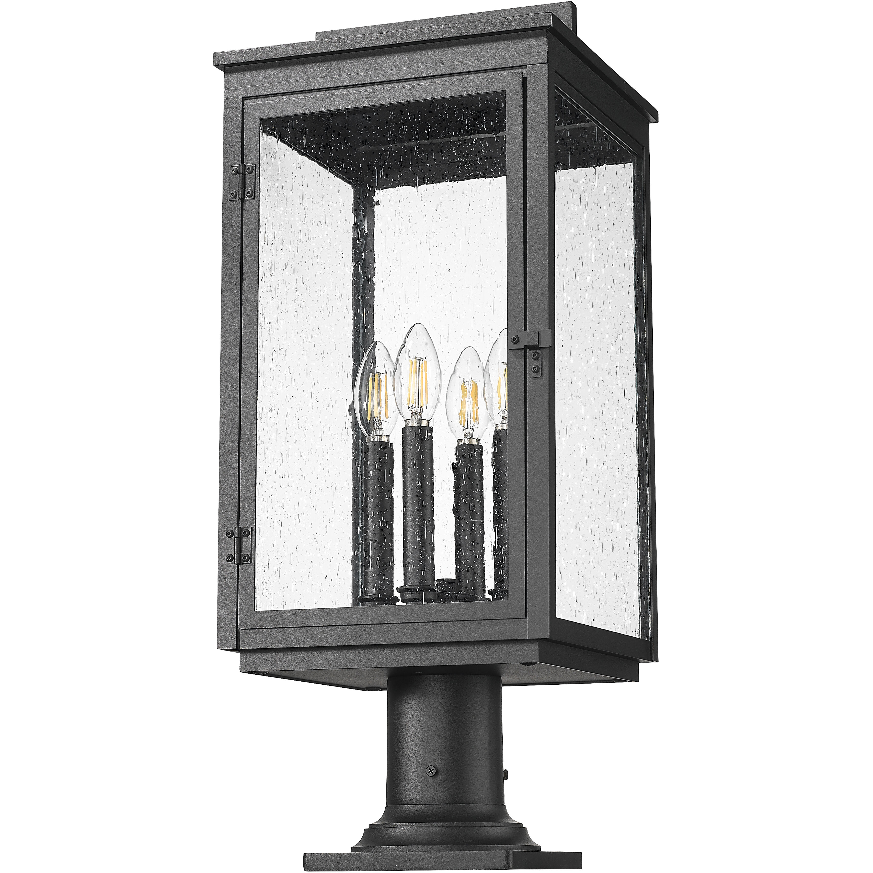 Hartwell 4 Light 24.75 inch Sand Black Outdoor Pier Mounted Fixture