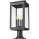 Hartwell 4 Light 24.75 inch Sand Black Outdoor Pier Mounted Fixture