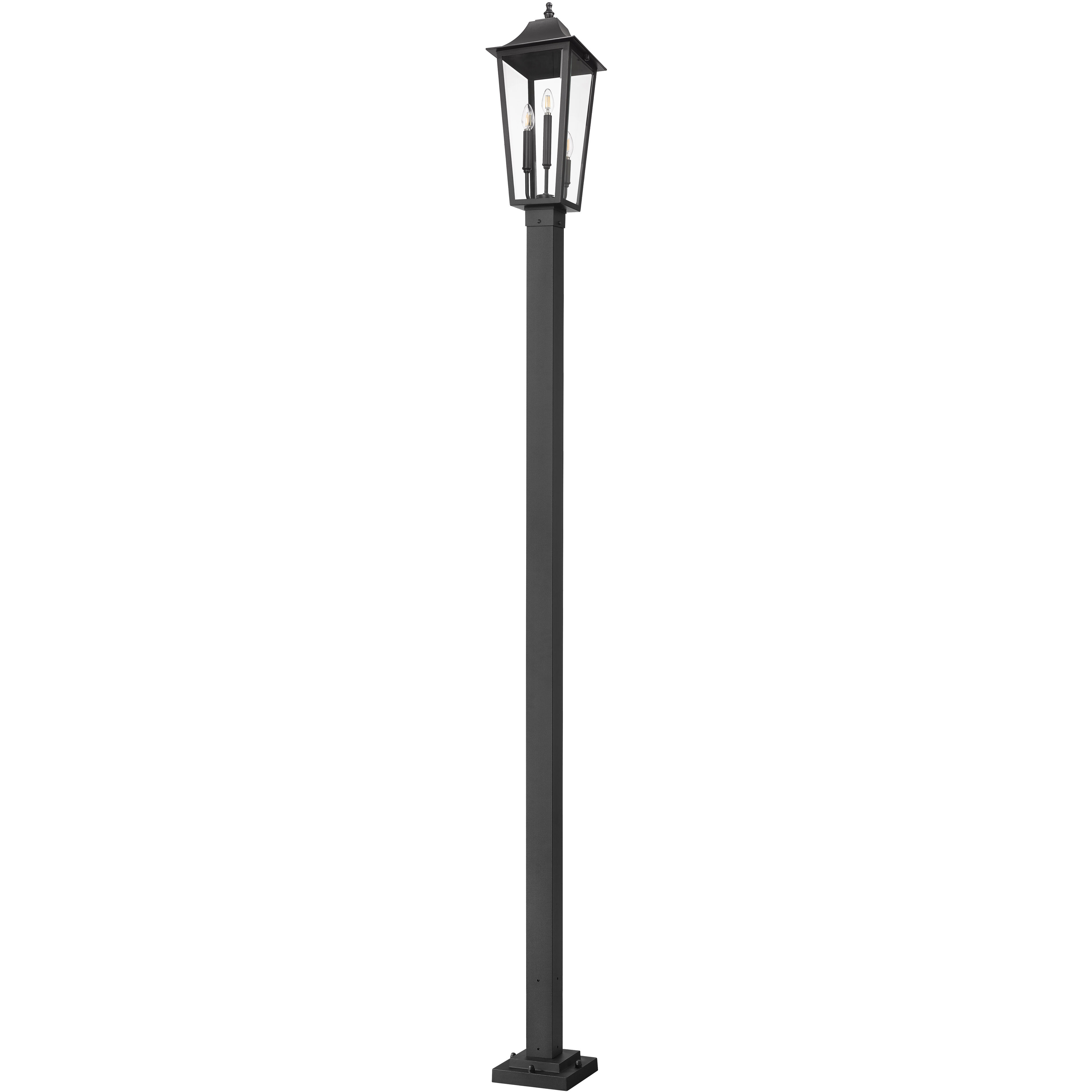 Gannon 3 Light 119.25 inch Black Outdoor Post Mounted Fixture in G9