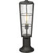 Helix 1 Light 22 inch Black Outdoor Pier Mounted Fixture
