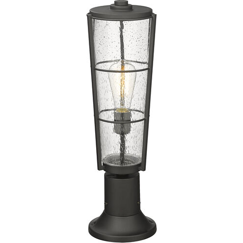 Helix 1 Light 22 inch Black Outdoor Pier Mounted Fixture