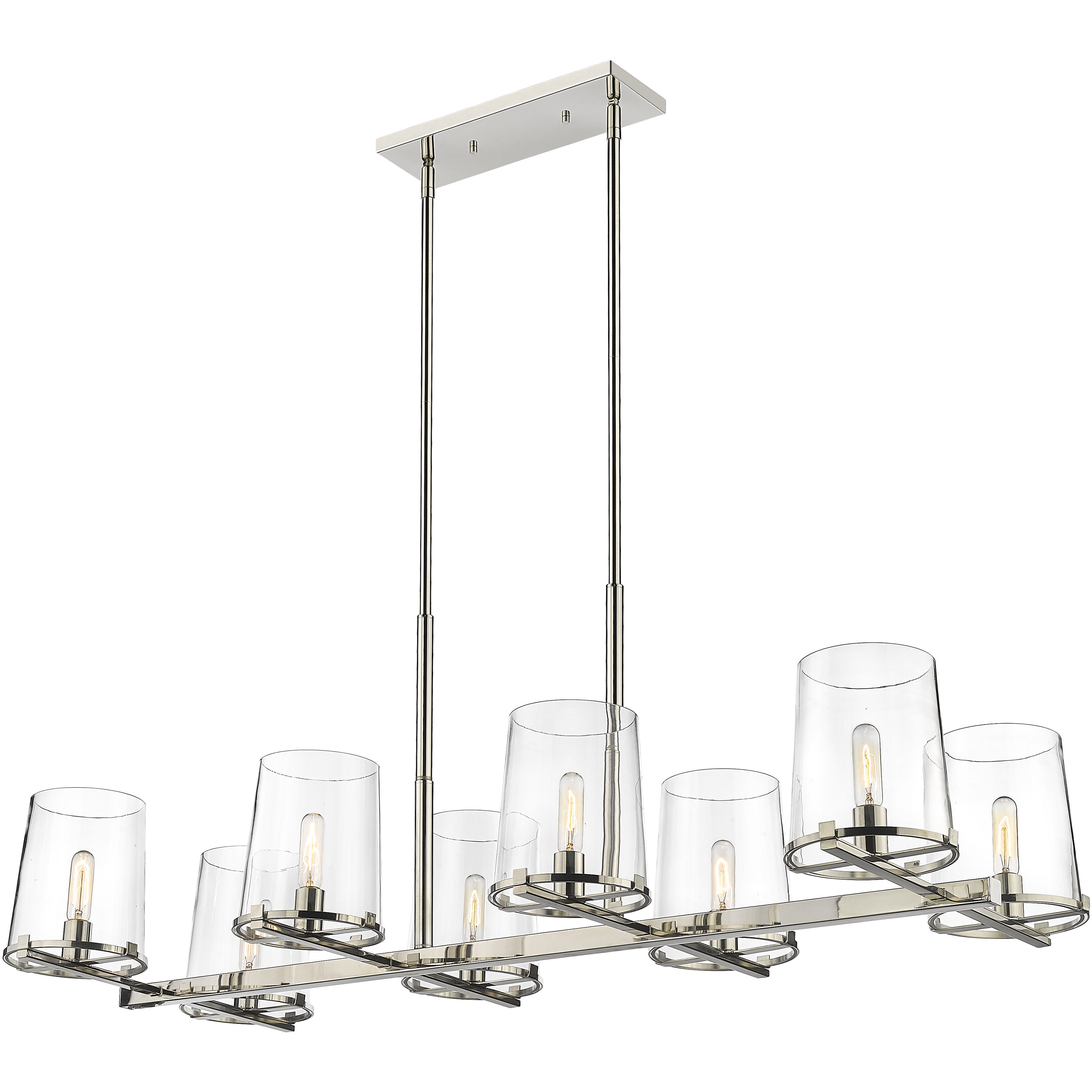 Callista 8 Light 56 inch Polished Nickel Linear Chandelier Ceiling Light