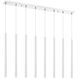Forest LED 44.25 inch Chrome Linear Chandelier Ceiling Light in 8, 30, Matte White Steel