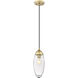 Arden 1 Light 4.5 inch Rubbed Brass Pendant Ceiling Light