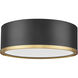 Bradley LED 12.25 inch Matte Black and Modern Gold Flush Mount Ceiling Light