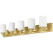 Soledad 5 Light 38.75 inch Brushed Gold Vanity Wall Light