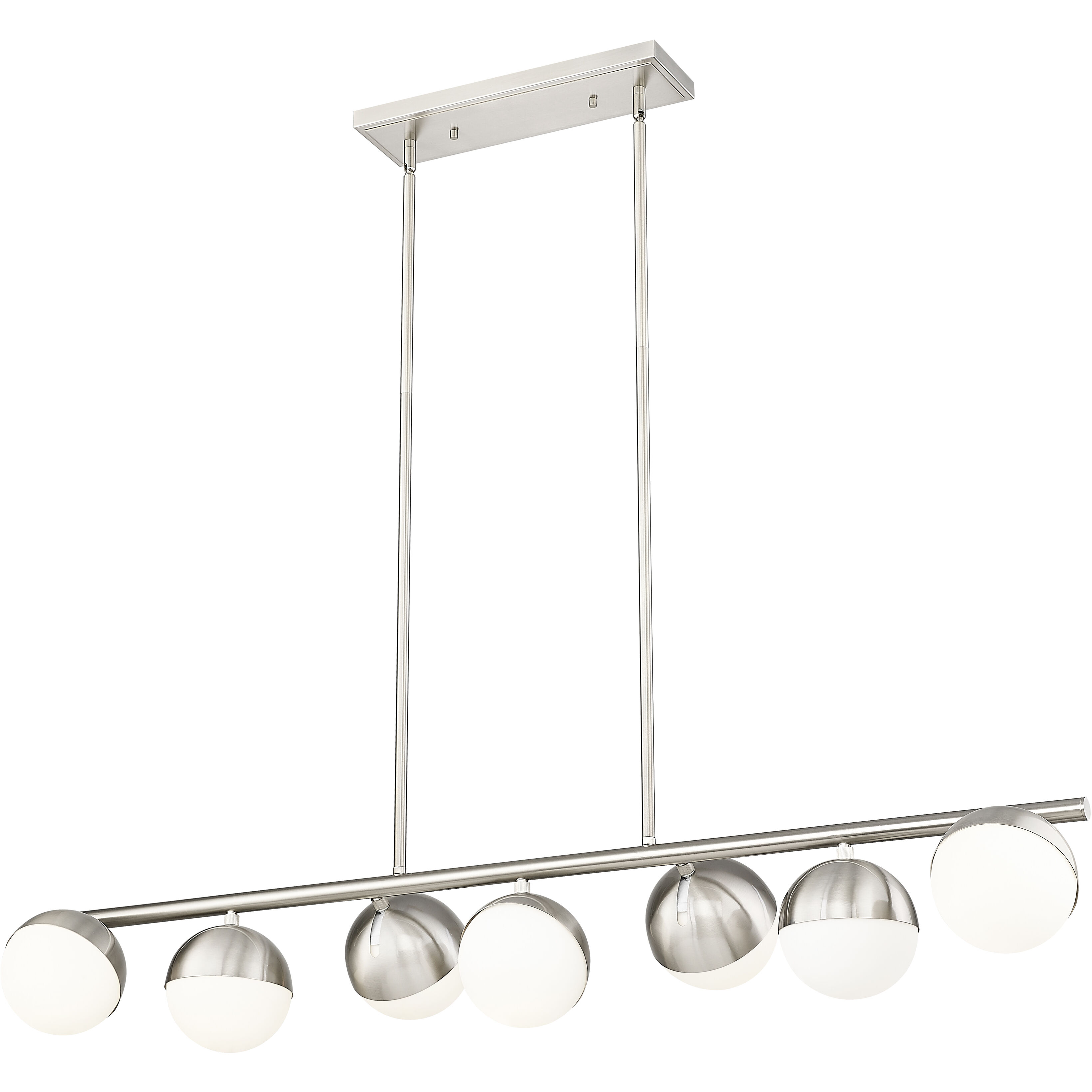 Realm Sphere Linear Chandelier Ceiling Light in Brushed Nickel