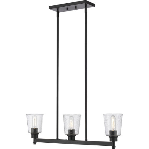 Bohin 3 Light 30 inch Matte Black Linear Chandelier Ceiling Light