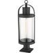 Roundhouse 1 Light 27 inch Black Outdoor Pier Mounted Fixture
