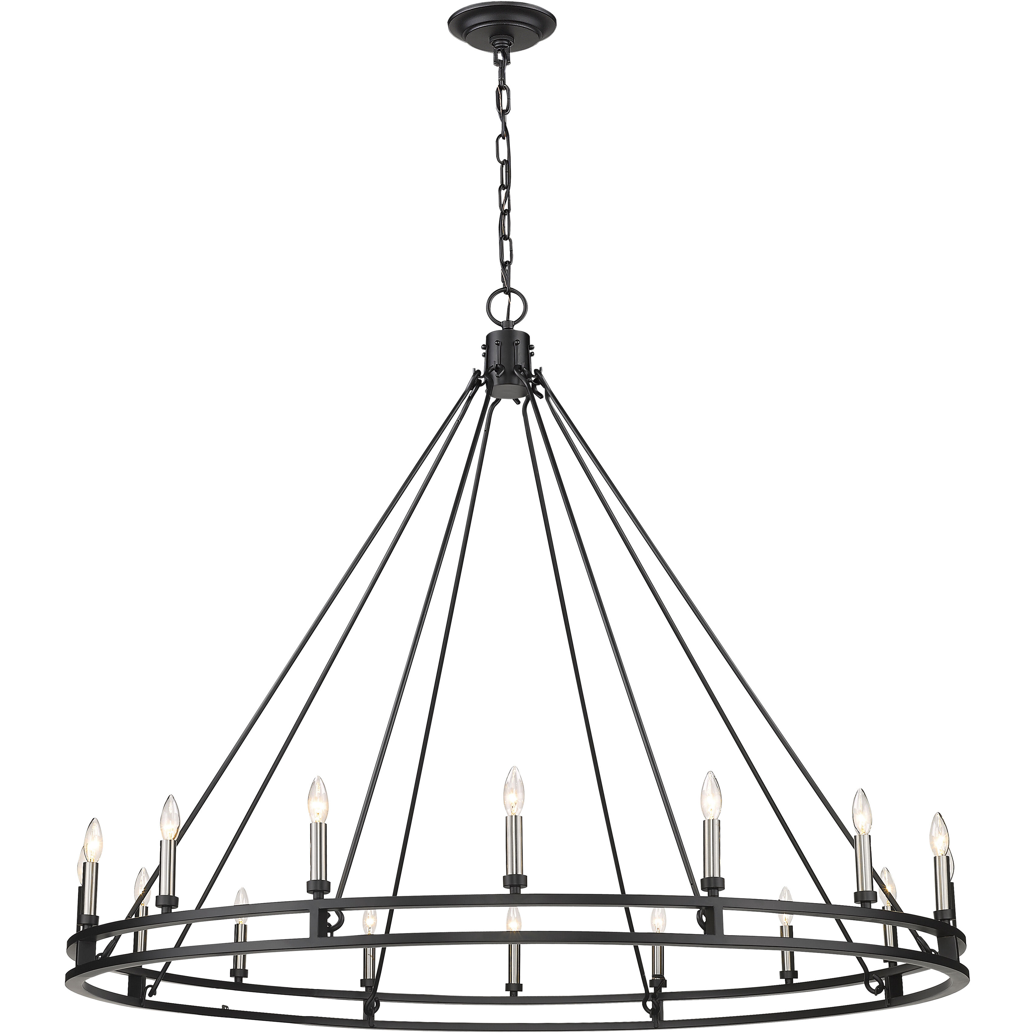 Dennison 16 Light 60.25 inch Matte Black Chandelier Ceiling Light