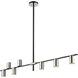 Calumet 8 Light 56 inch Matte Black and Polished Nickel Linear Chandelier Ceiling Light