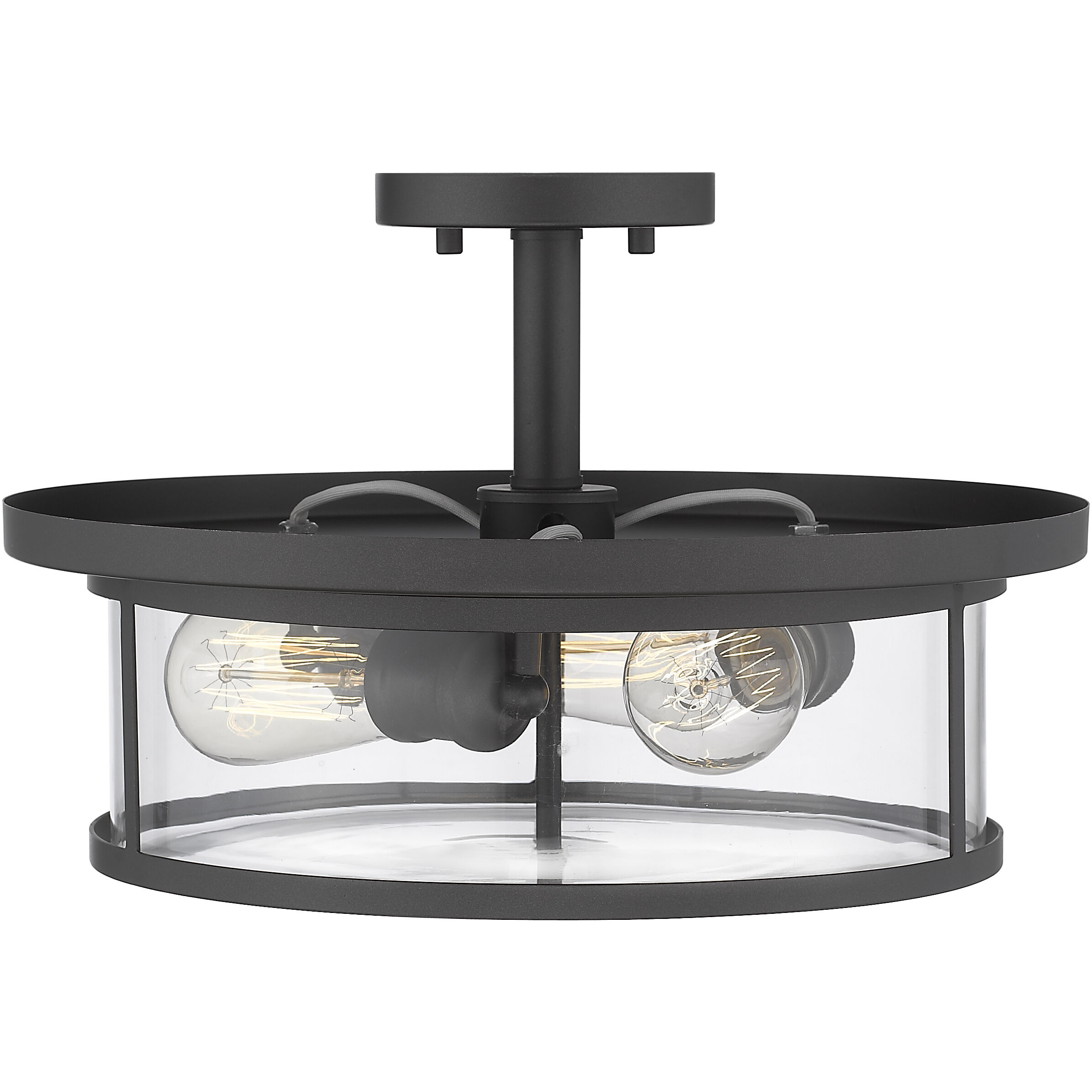 Savannah 3 Light 15.75 inch Bronze Semi Flush Mount Ceiling Light