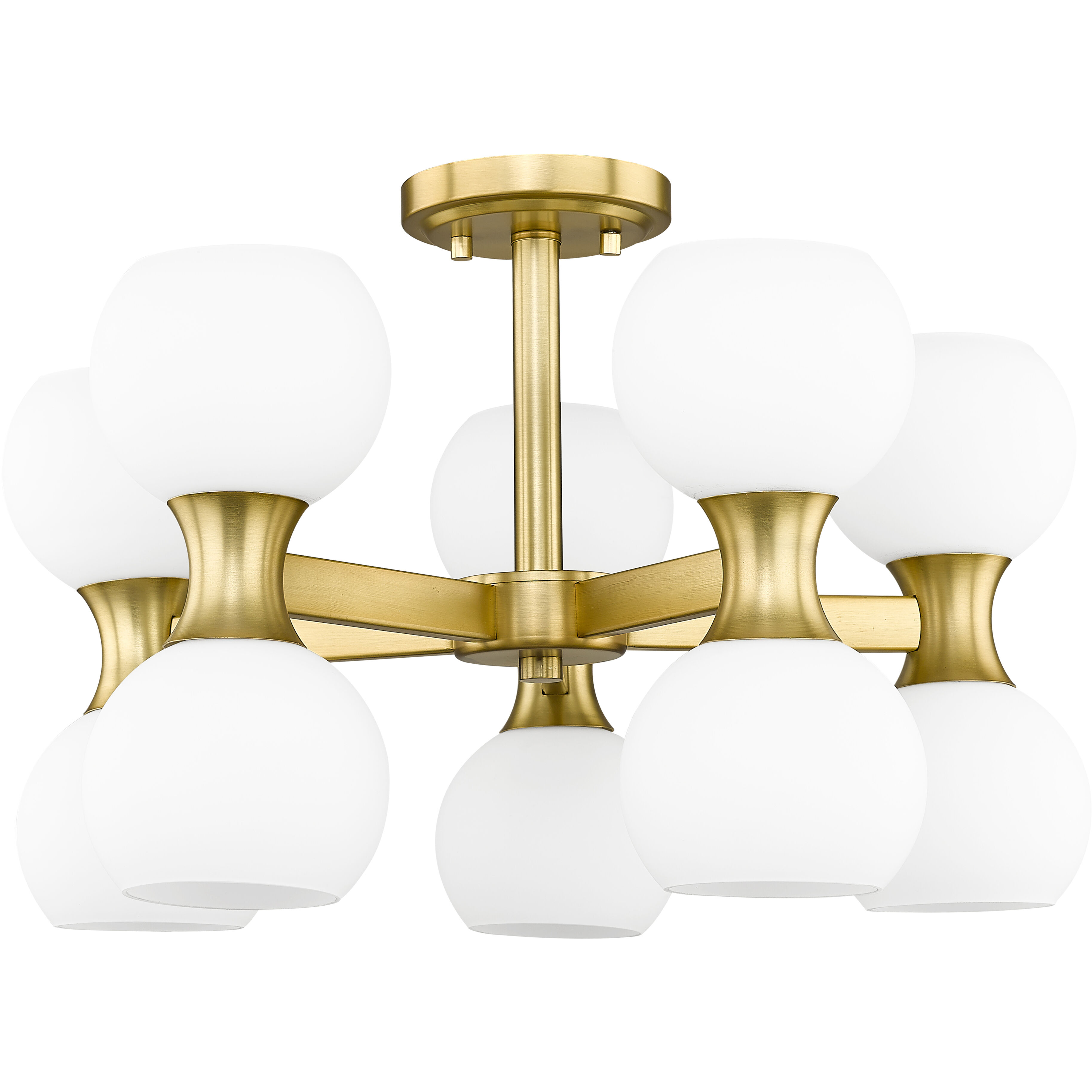 Z Lite 494 10SF MGLD Artemis 10 Light 21 inch Modern Gold Semi Flush Mount Ceiling Light