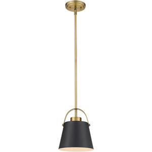Z-Studio 1 Light 8 inch Matte Black/Heritage Brass Pendant Ceiling Light