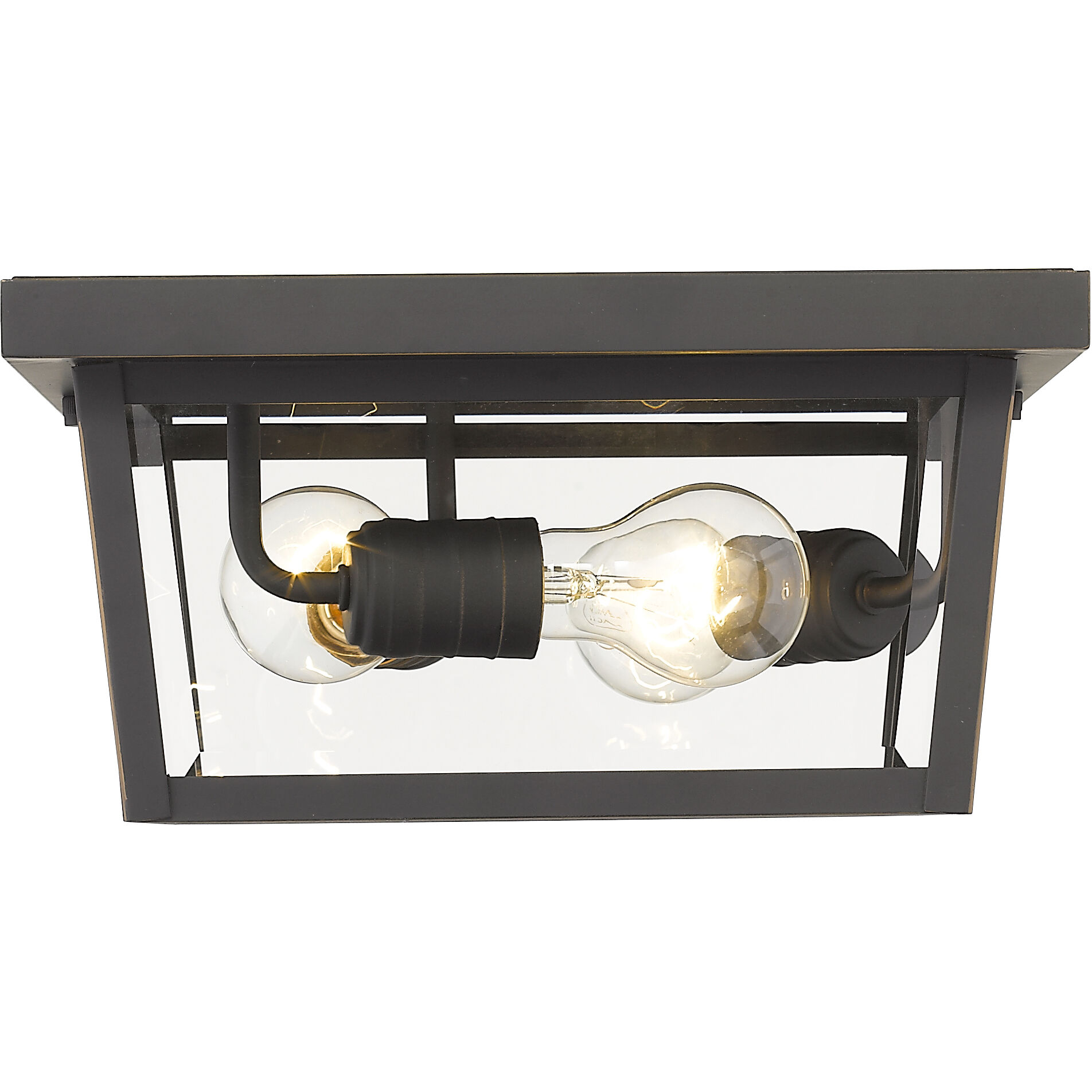 Beacon 3 Light 12 inch Oil Rubbed Bronze Outdoor Flush Mount