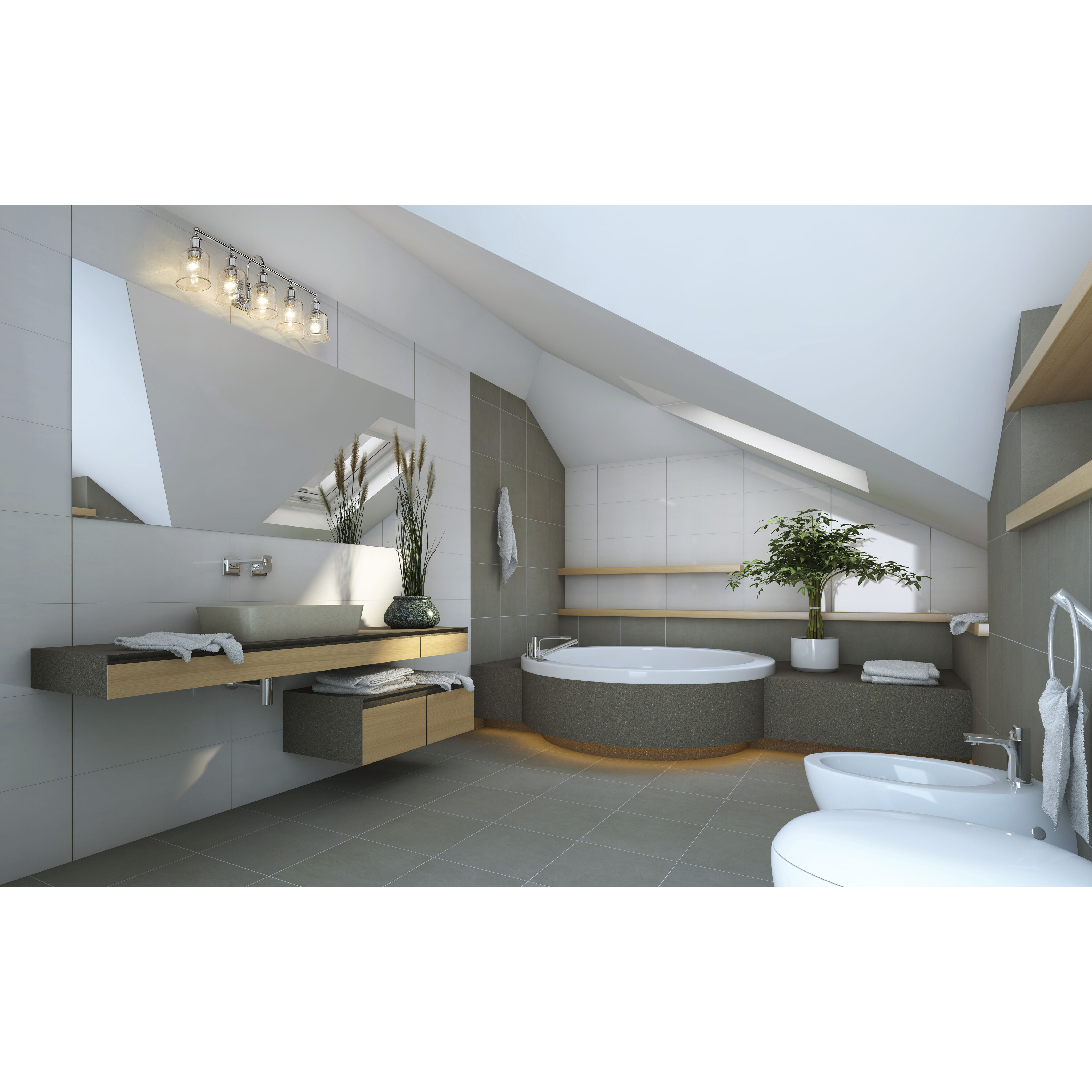 Bryant 5 Light 40.5 inch Chrome Vanity Wall Light