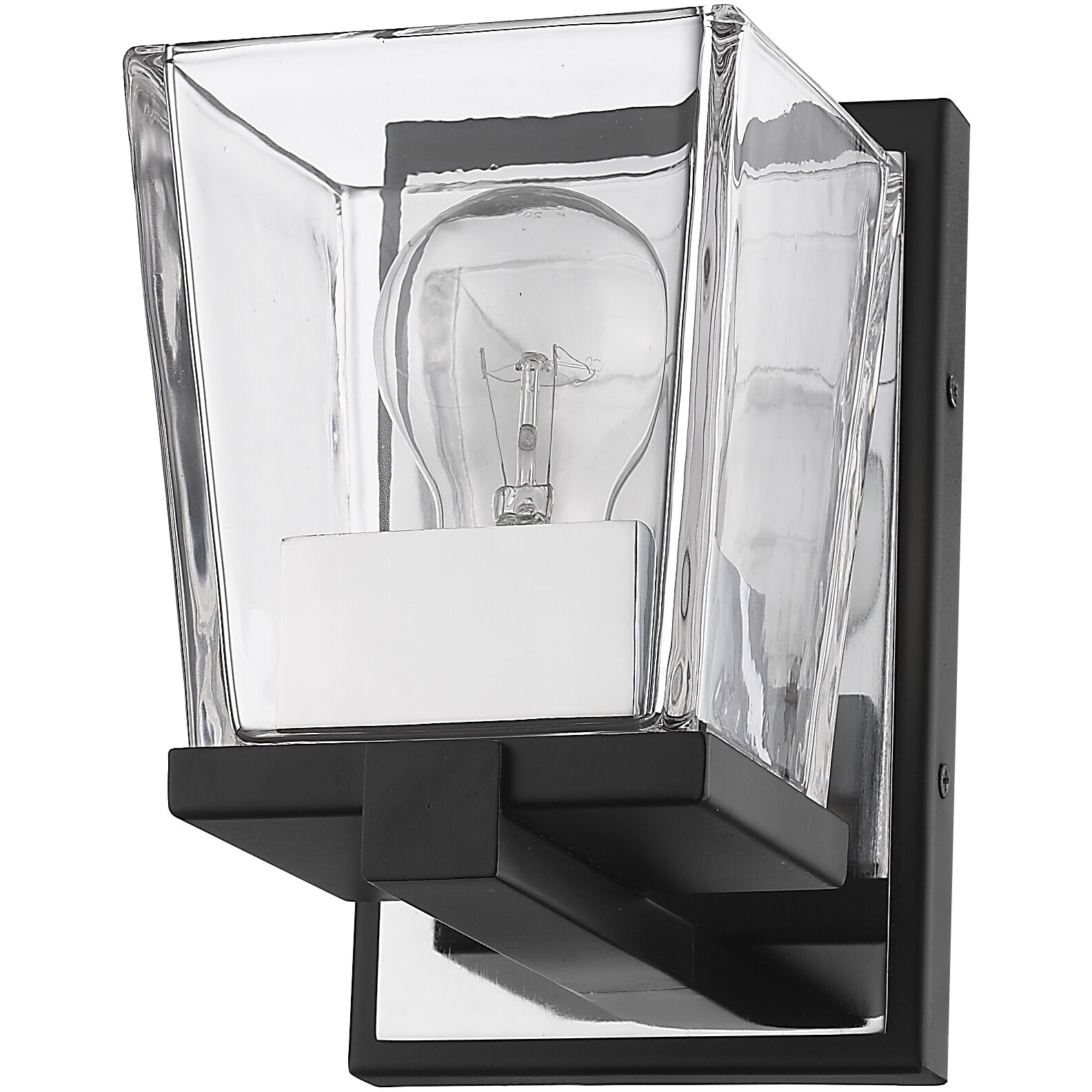 Bleeker Street 1 Light 5 inch Matte Black and Chrome Wall Sconce Wall Light