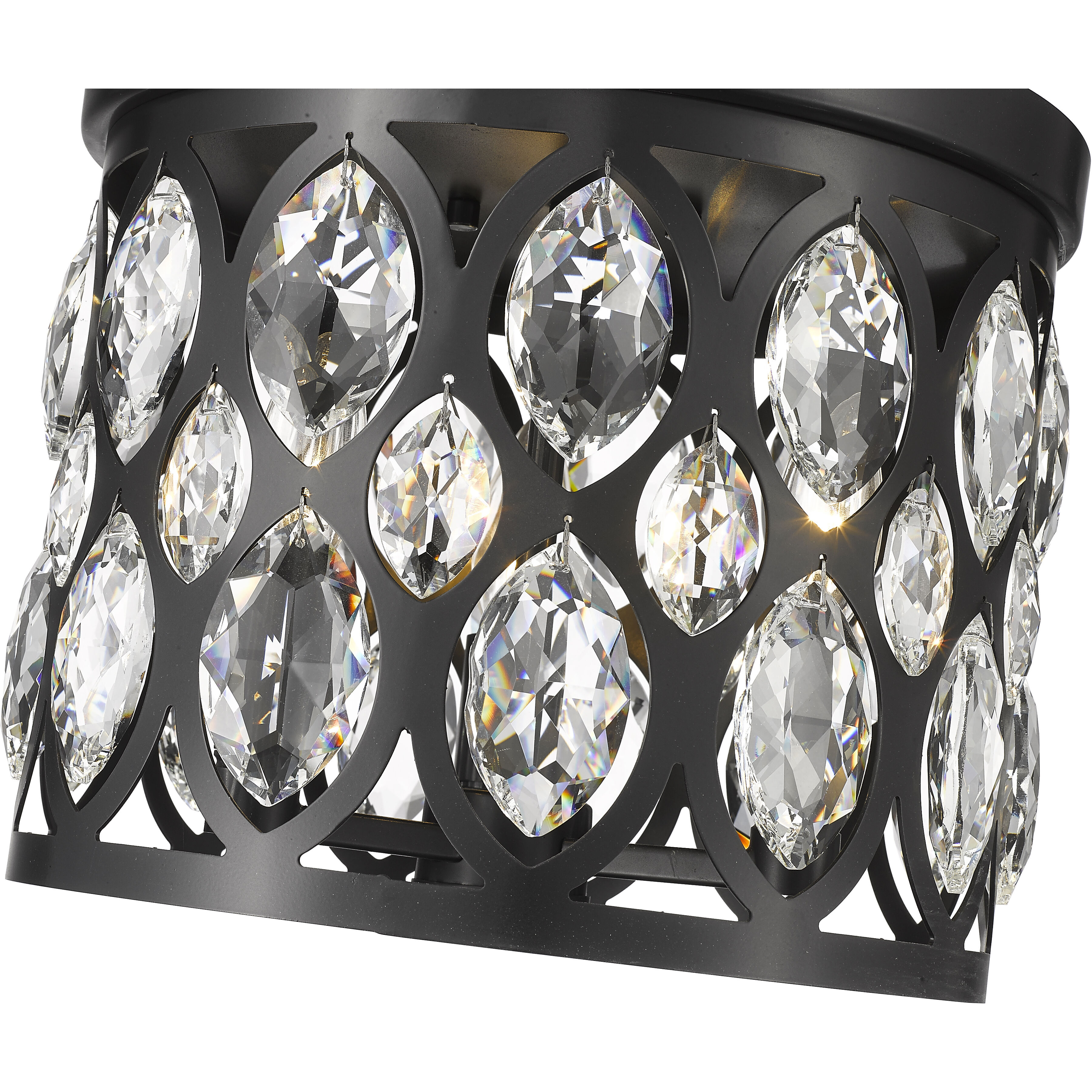 Dealey 3 Light 11.25 inch Matte Black Flush Mount Ceiling Light