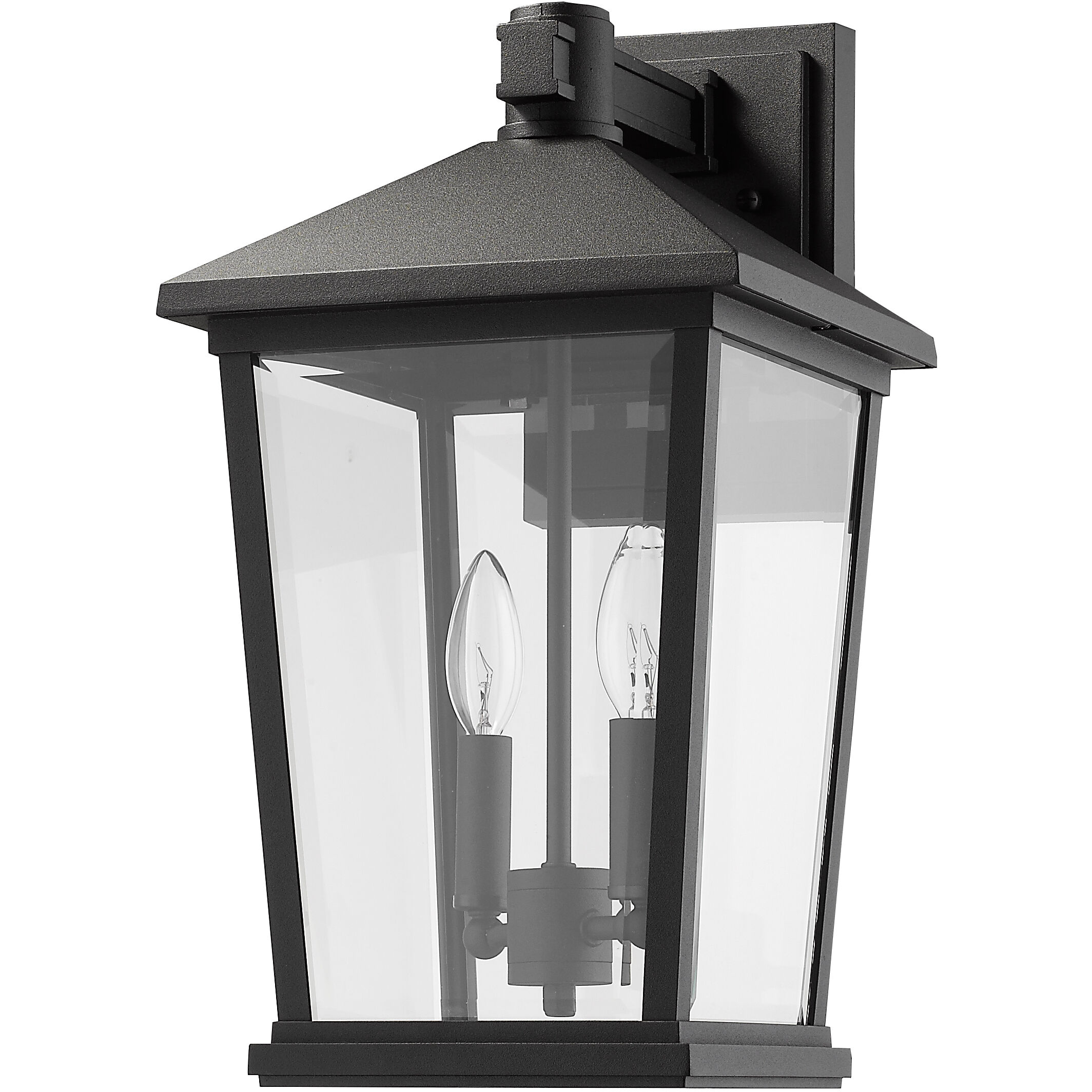 Beacon 2 Light 17.75 inch Black Outdoor Wall Light
