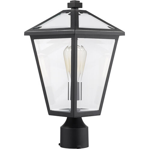 Talbot 1 Light 17 inch Black Outdoor Post Mount Fixture in Clear Beveled Glass