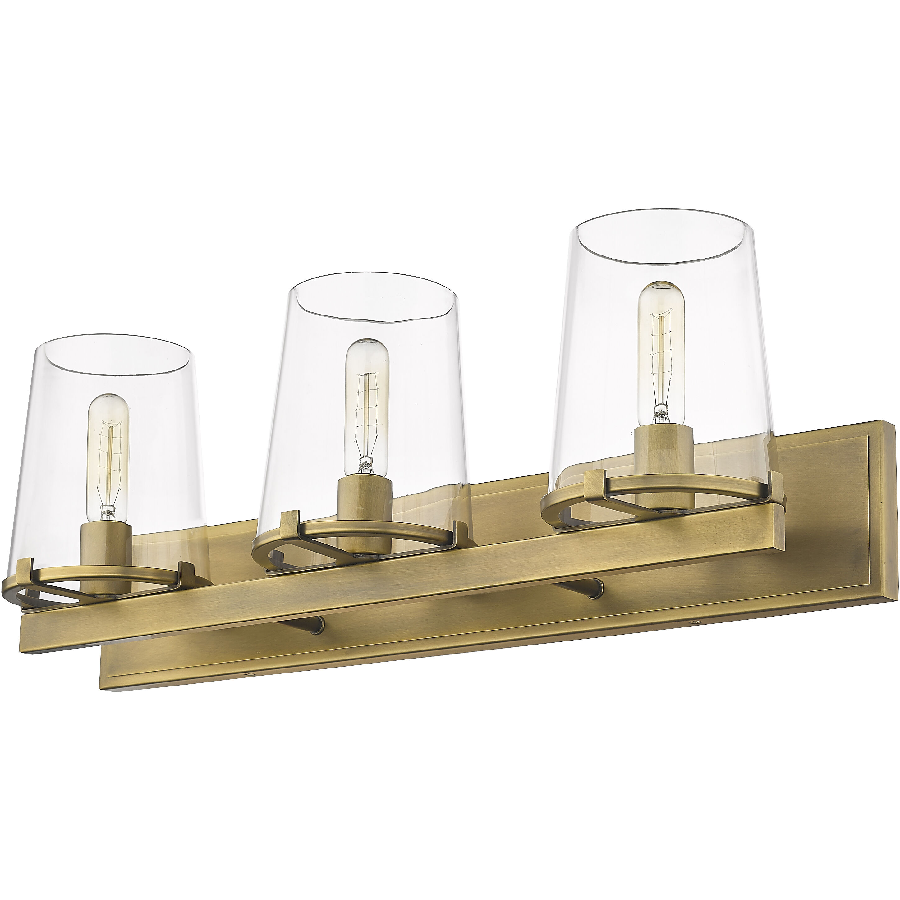 Callista 3 Light 27.5 inch Rubbed Brass Vanity Wall Light