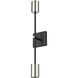 Calumet 2 Light 4.5 inch Matte Black and Polished Nickel Wall Sconce Wall Light