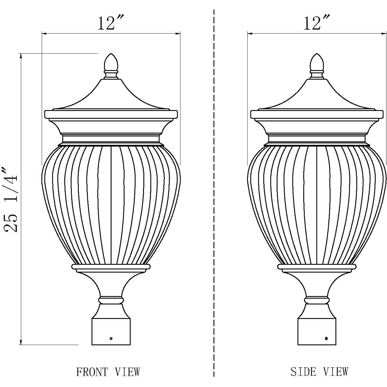 Davina 4 Light 25.25 inch Black Outdoor Post Mounted Fixture in G9