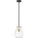 Bella 1 Light 8 inch Matte Black and Olde Brass Pendant Ceiling Light