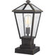 Talbot 1 Light 18 inch Oil Rubbed Bronze Outdoor Pier Mounted Fixture in Seedy Glass