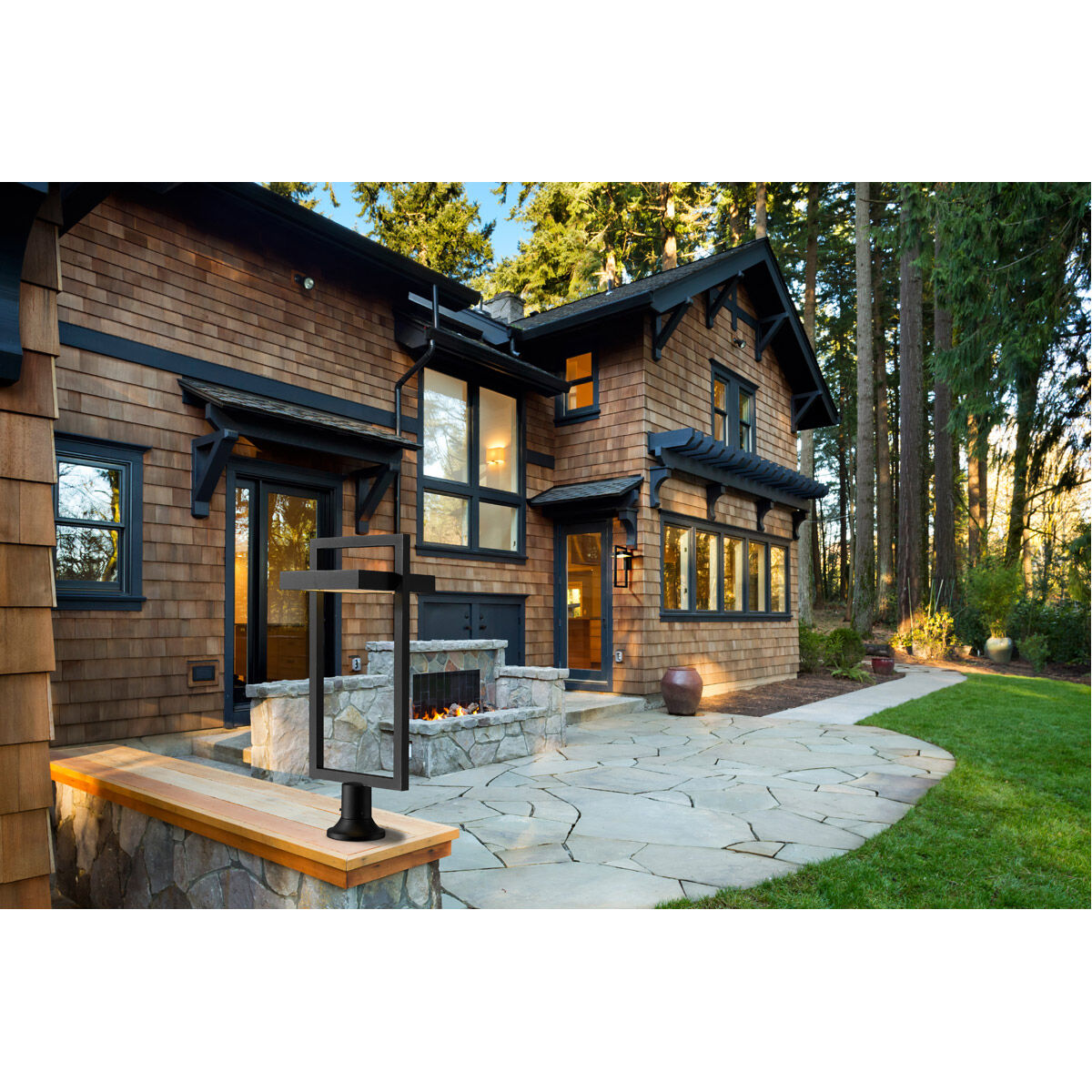 Luttrel LED 33 inch Black Outdoor Pier Mounted Fixture