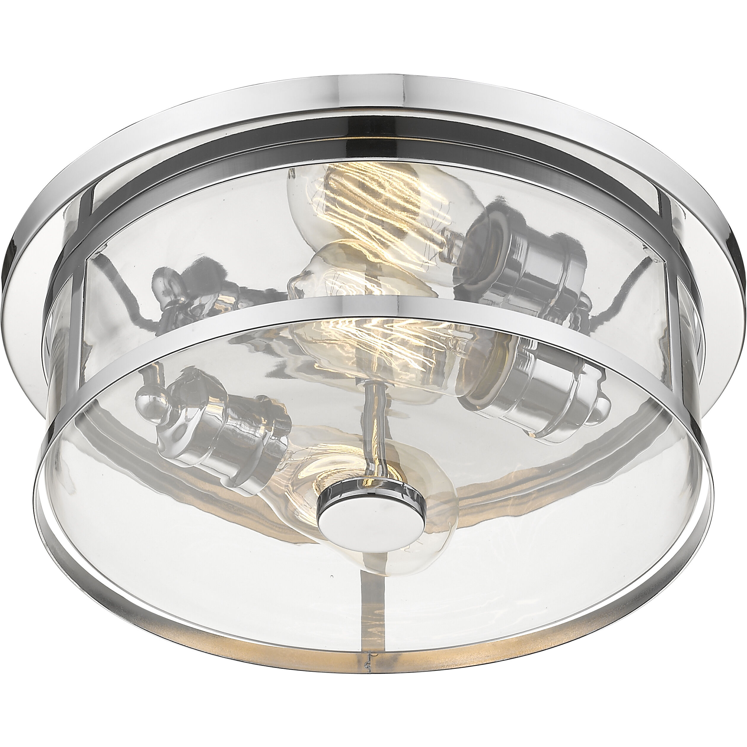 Savannah 2 Light 13.75 inch Chrome Flush Mount Ceiling Light