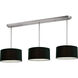 Albion 9 Light 60 inch Brushed Nickel Linear Chandelier Ceiling Light in Black Fabric