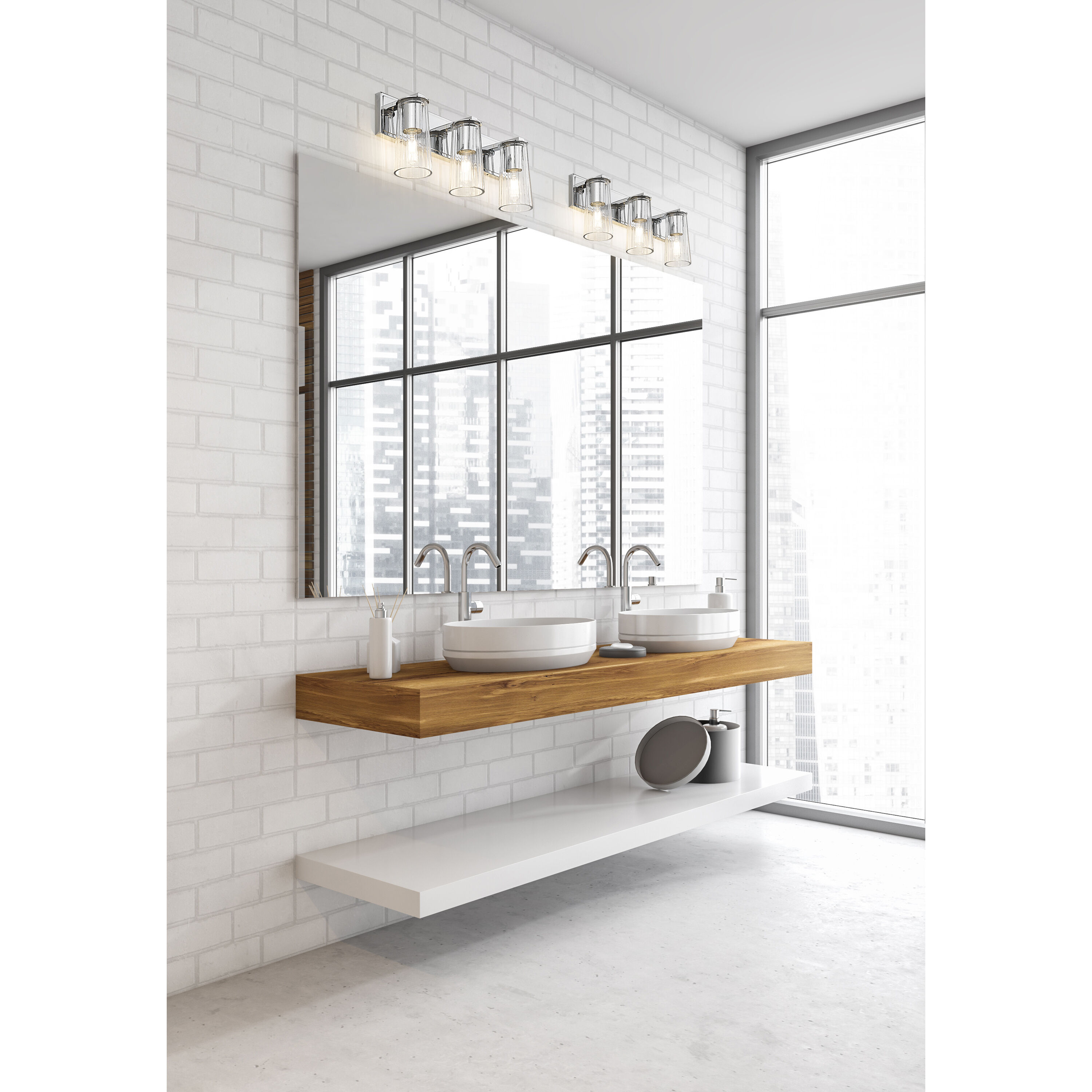 Titus 3 Light 24 inch Chrome Bath Vanity Light Wall Light
