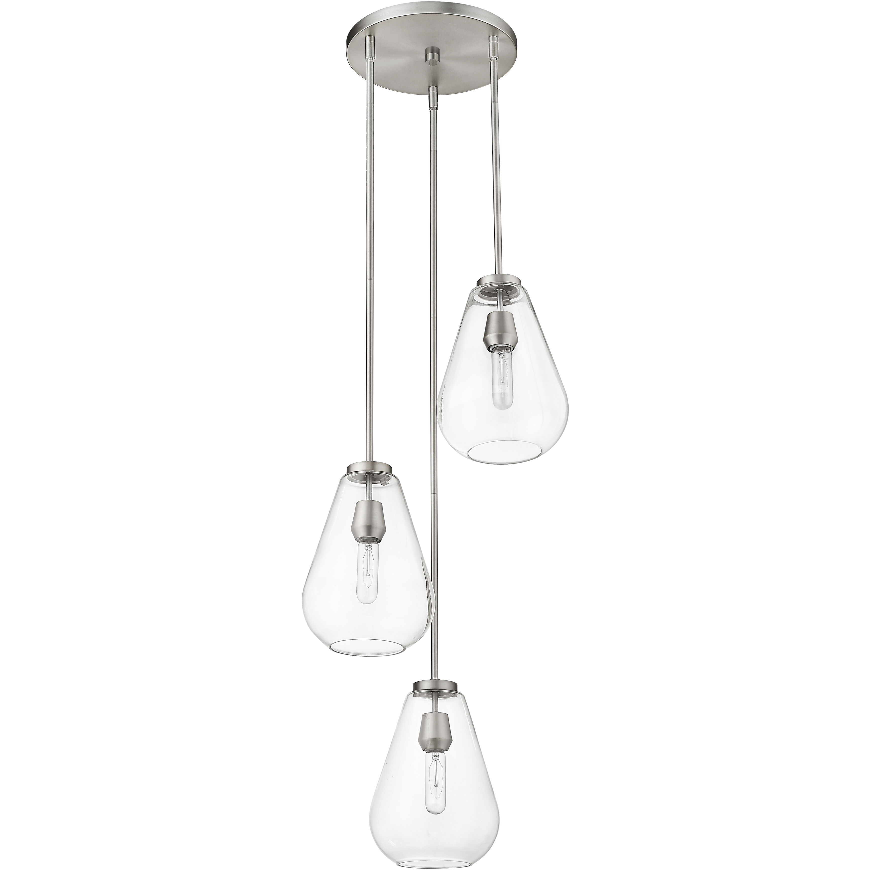 Ayra 3 Light 18 inch Brushed Nickel Chandelier Ceiling Light