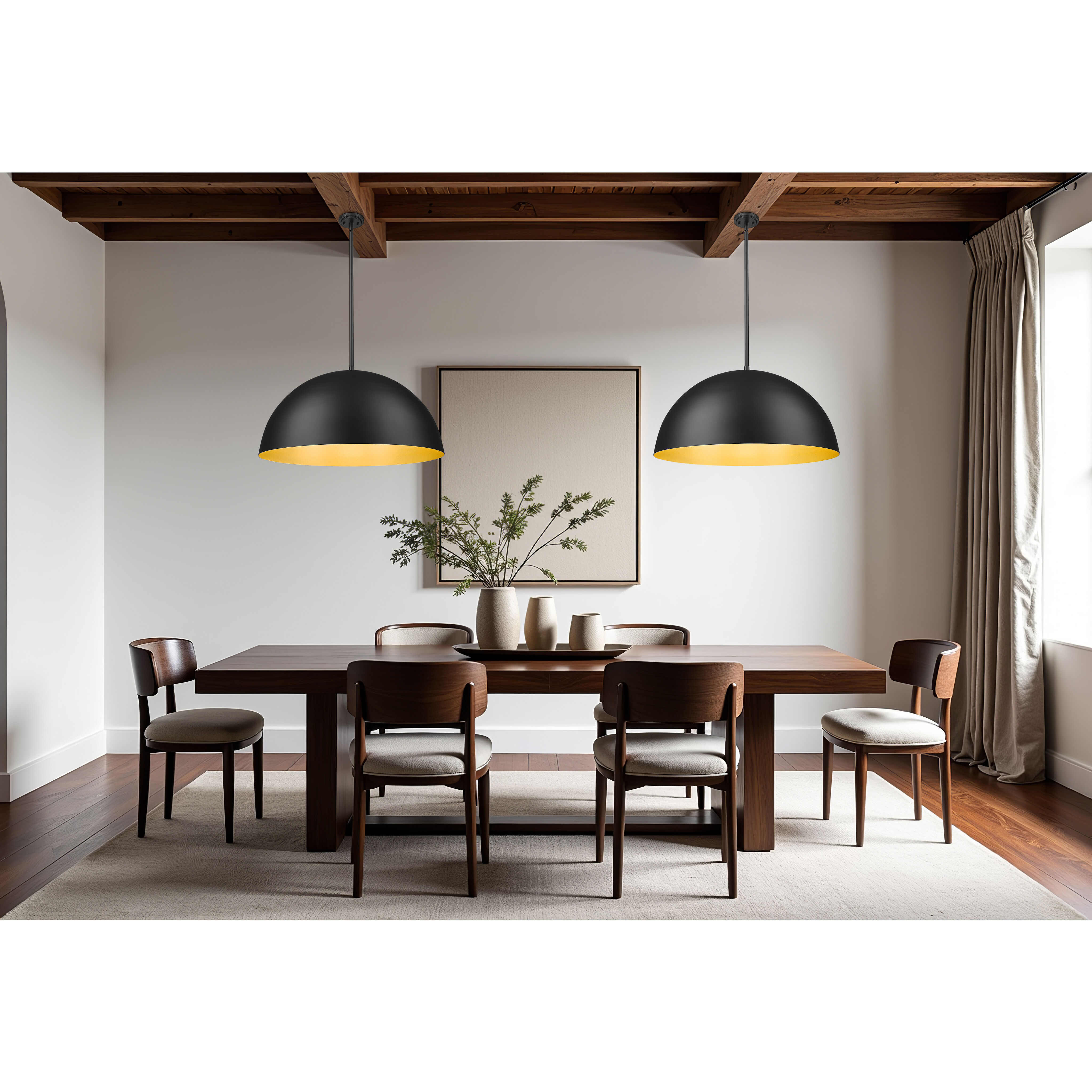 Vega Pendant Ceiling Light in Matte Black