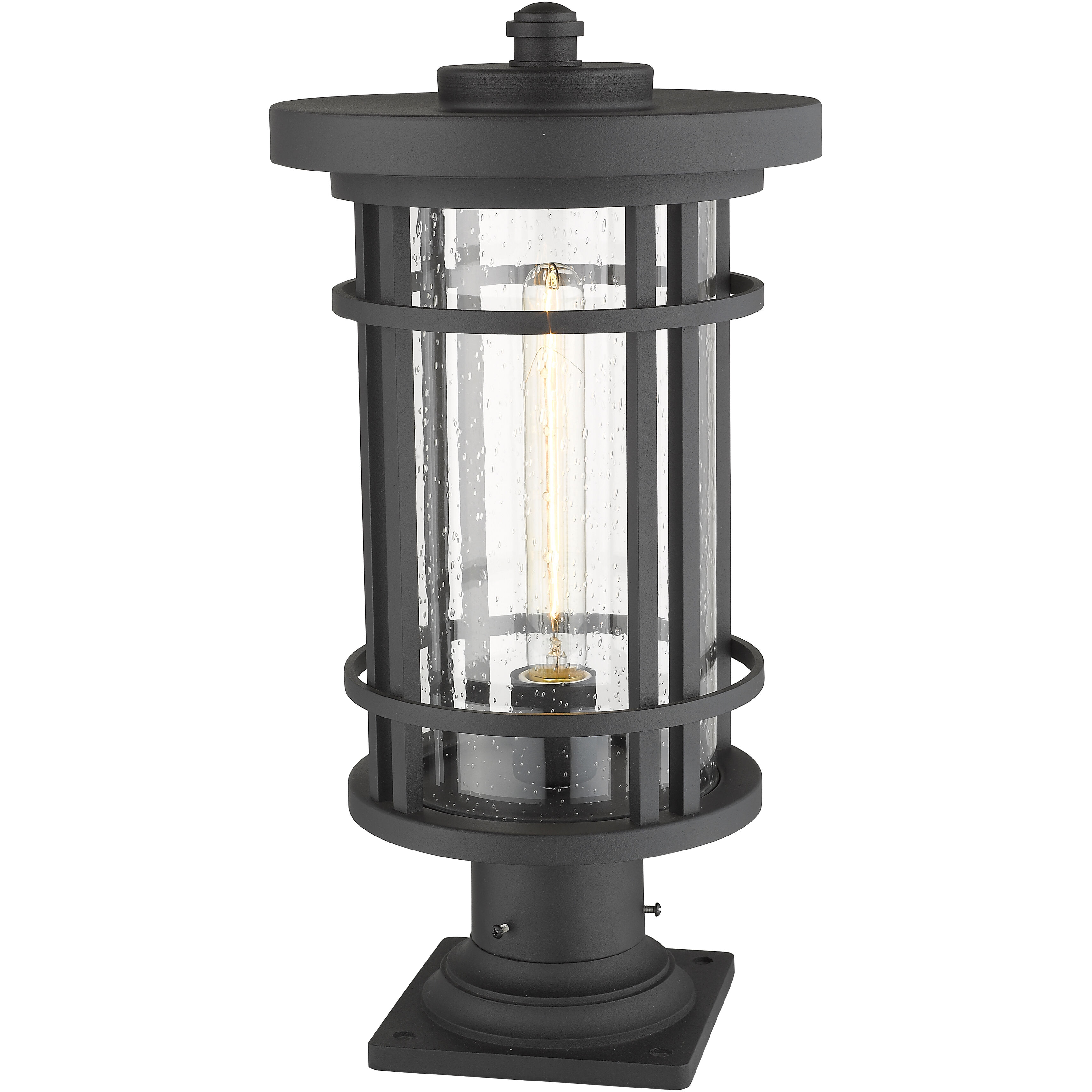 Jordan 1 Light 19.75 inch Black Outdoor Pier Mounted Fixture