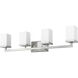 Tidal 4 Light 33.25 inch Brushed Nickel Vanity Wall Light