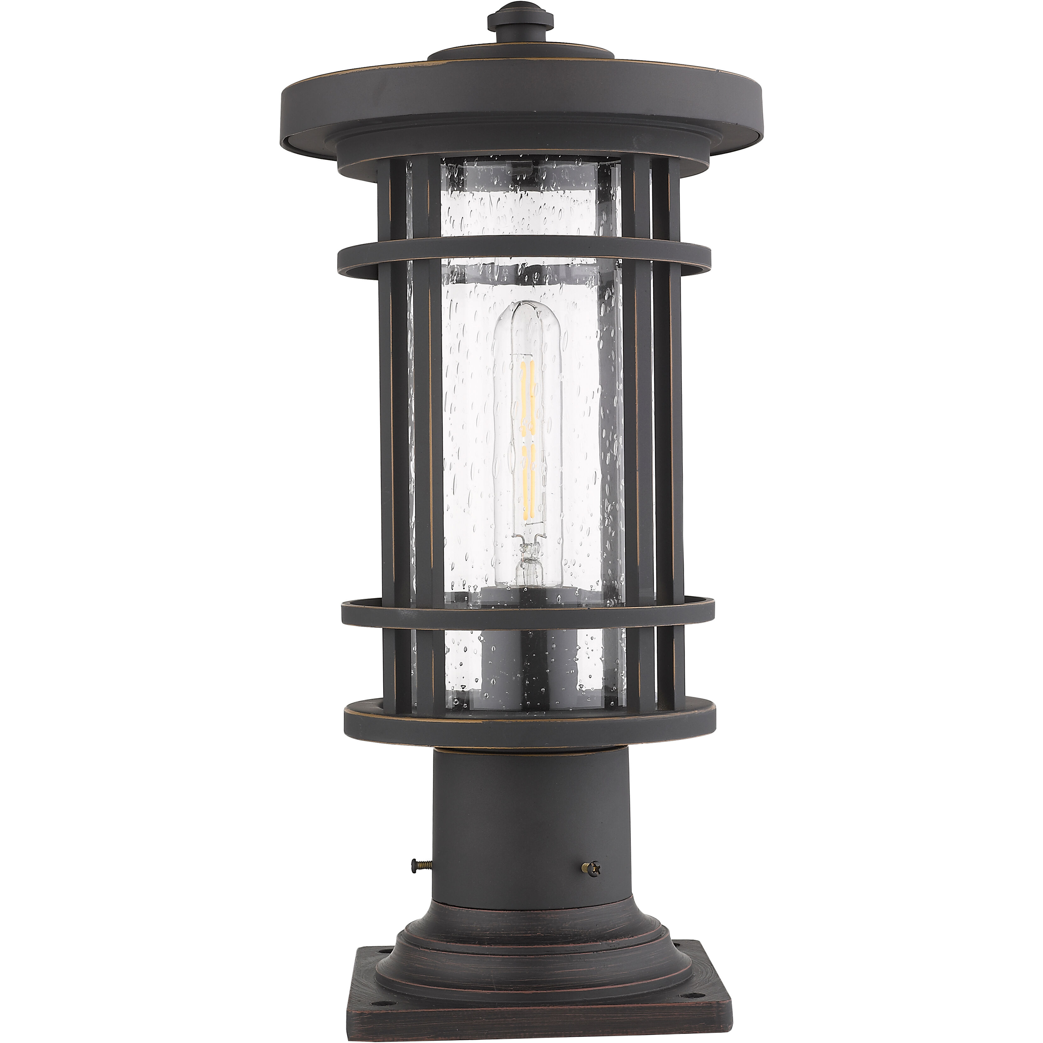 Jordan 1 Light 16.75 inch Oil Rubbed Bronze Outdoor Pier Mounted Fixture in 5.25