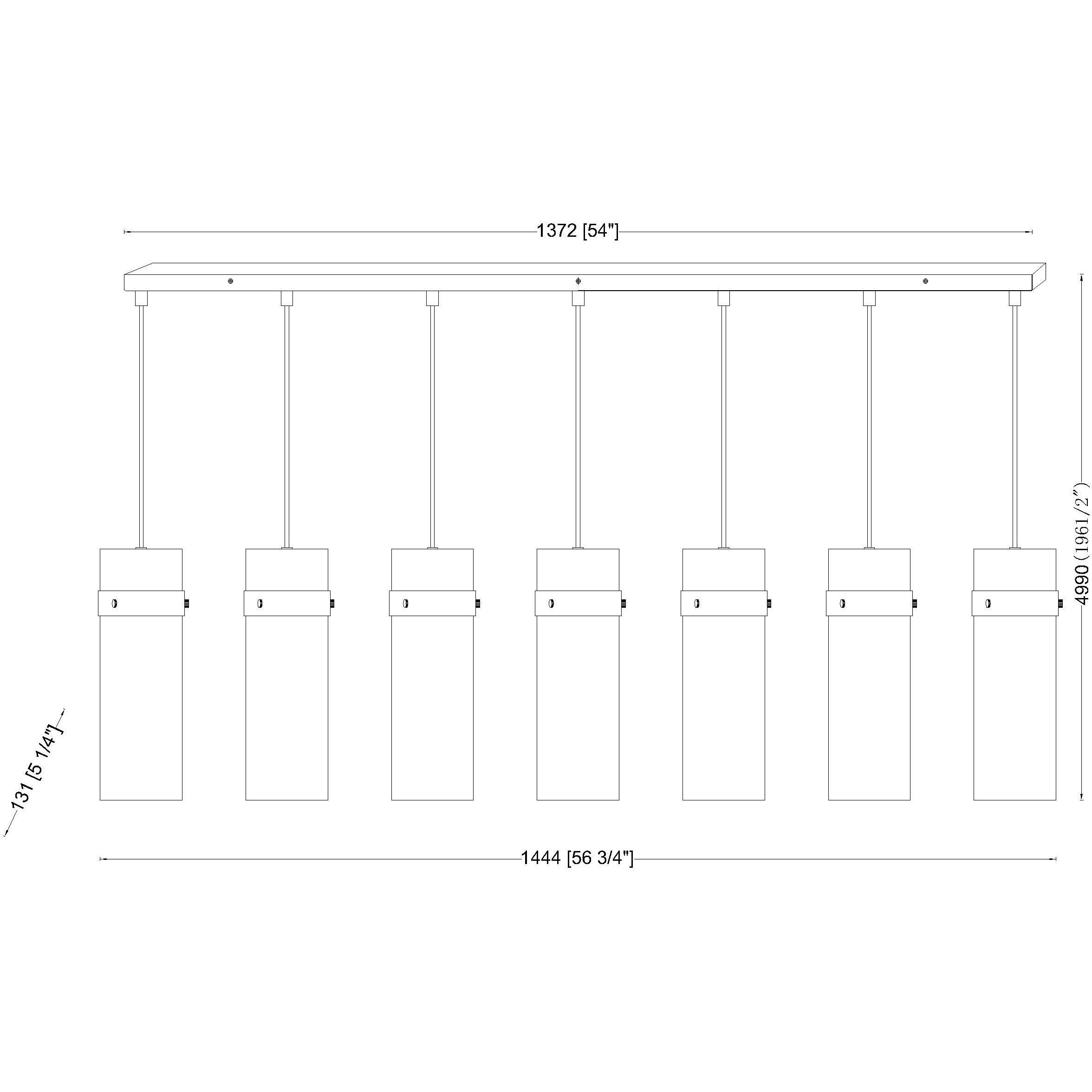 Fontaine Linear Chandelier Ceiling Light in Matte Black